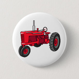 Vintager Rottraktor Button