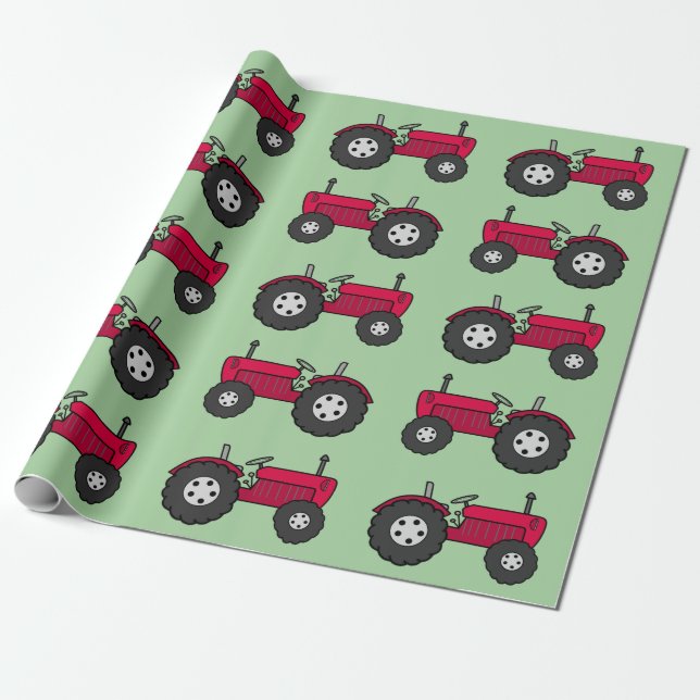 Vintager Rottraktor Geschenkpapier (Ungerollt)