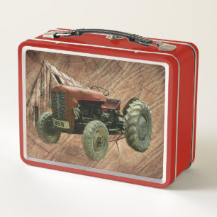 Vintager Rottraktor Rustikaler Stallschuh Metall Brotdose