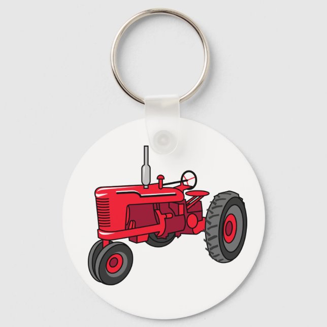 Vintager Rottraktor Schlüsselanhänger (Vorderseite)