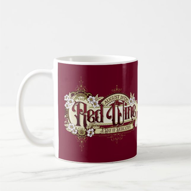 Vintager Rotwein-Tag Kaffeetasse (Links)