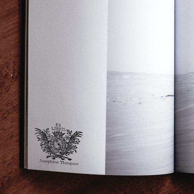 Vintager Royal Shield Custom Ex Libris, Buch Gummistempel (Von Creator hochgeladen)