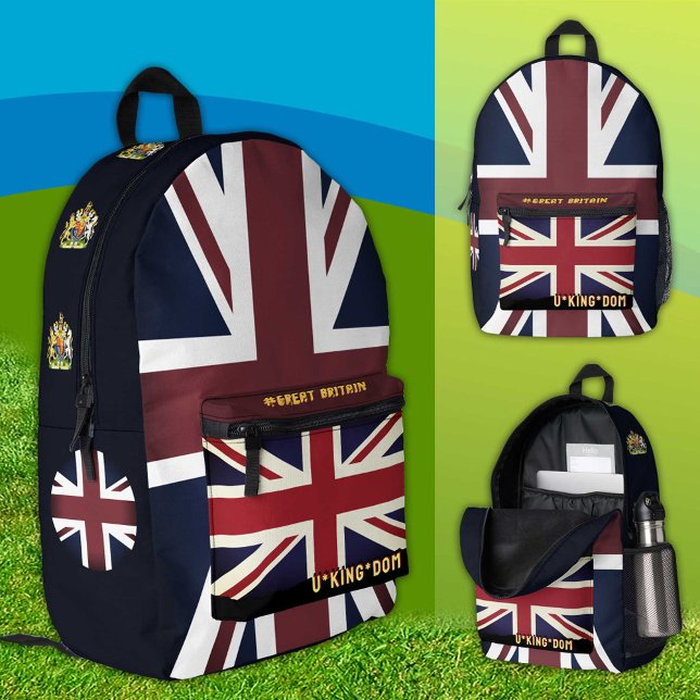 Vintager Rucksack mit britischer Flagge, Unijacke/ (Von Creator hochgeladen)