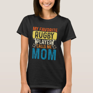 Vintager Rugby-Lieblings-Player ruft Mama an T-Shirt