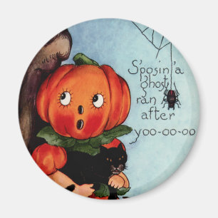 Vintager runder Magnet Halloweens