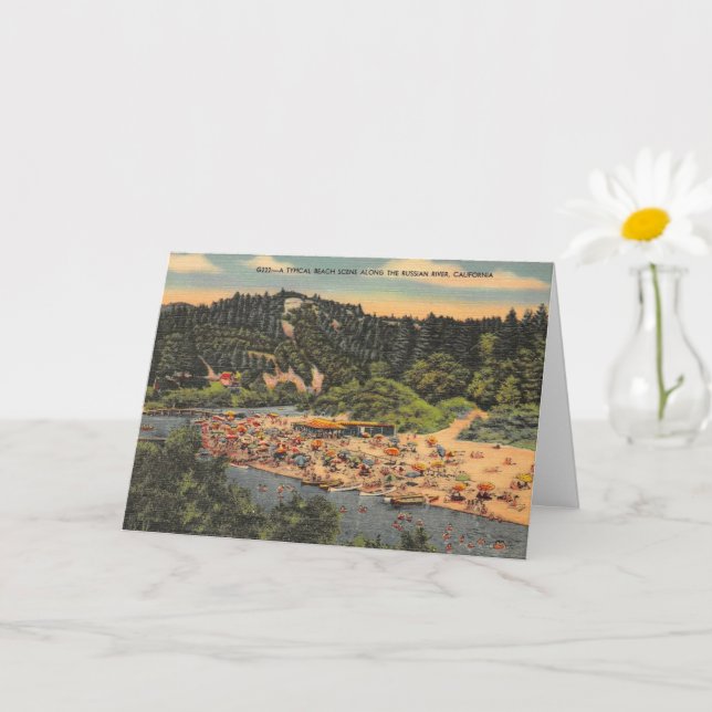 Vintager russischer Flussstrand Karte (Kleine Pflanze)