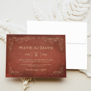 Vintager Rust Weinberg Rustikale Hochzeit Save The Date