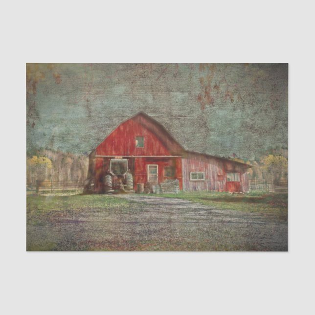 Vintager rustikaler altroter Texturstall Seidenpapier (Vorderseite)