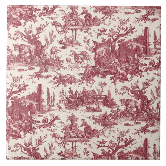 Vintager rustikaler Bauernhof Französisch Toile-Re Fliese (Vorderseite)