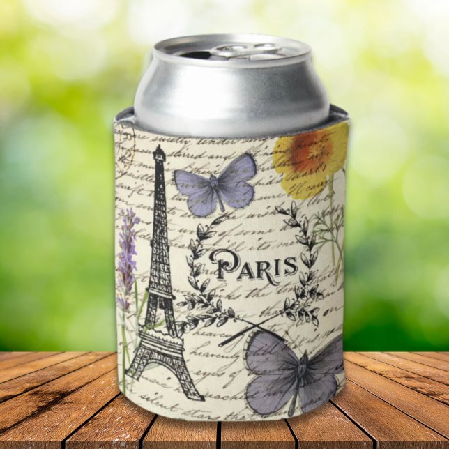 Vintager, rustikaler, französischer Eiffelturm Par Dosenkühler (vintage rustic french eiffel tower Paris Party Can Cooler)