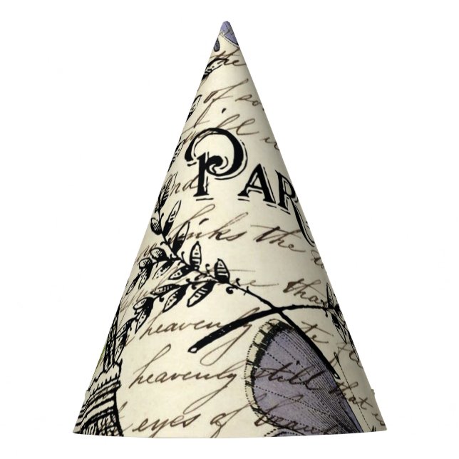 Vintager, rustikaler, französischer Eiffelturm Par Partyhütchen (Vorderseite)