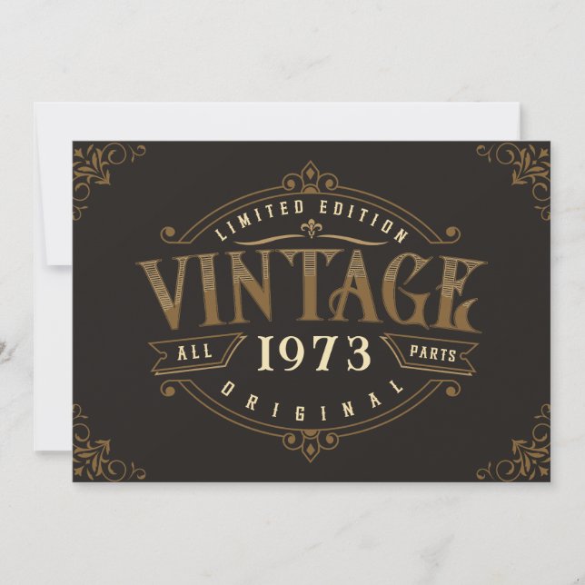 Vintager rustikaler Geburtstag Einladung (Vorderseite)
