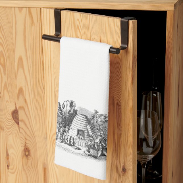 Vintager Rustikaler Honigbienenstock Geschirrtuch (Drittel gefaltet)