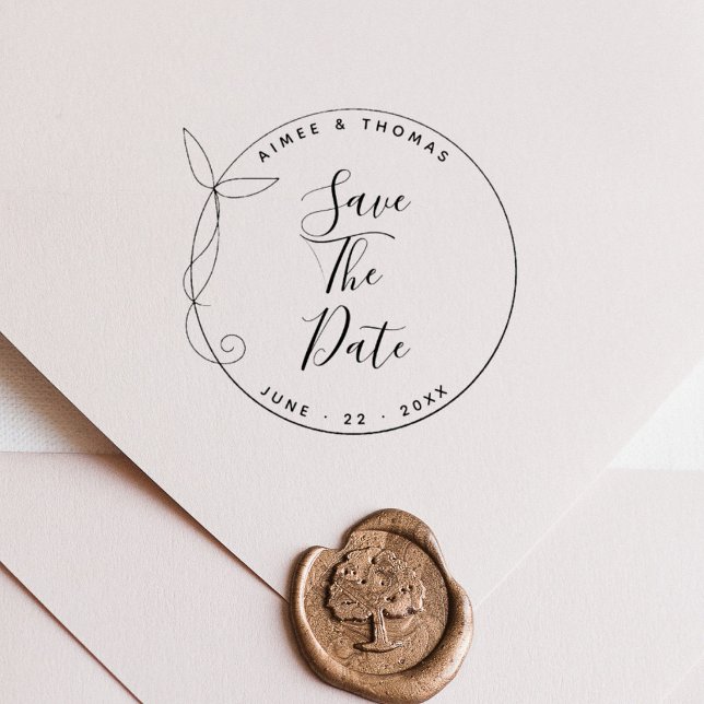 Vintager rustikaler Kranz Save the Date Hochzeit Gummistempel (Von Creator hochgeladen)