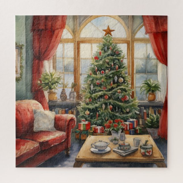 Vintager Salon Weihnachtsbaum Kamin (Vertikal)