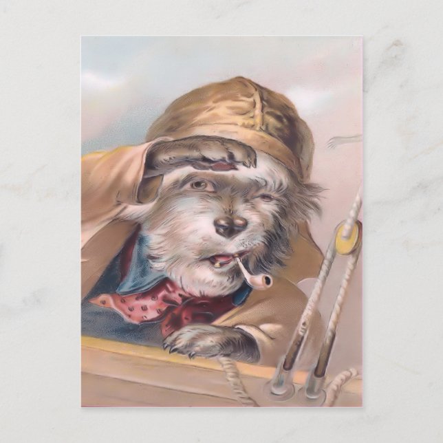 Vintager Salty Sea Hund Postkarte (Vorderseite)