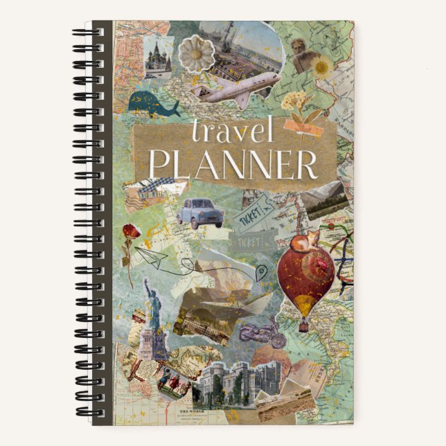 Vintager Sammelreiseplan Notizbuch (Vorderseite)