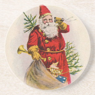Vintager Sankt-Gruß-Karten-Druck Untersetzer