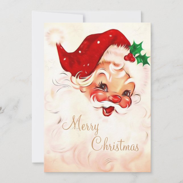 Vintager Santa 4 Einladung (Vorderseite)
