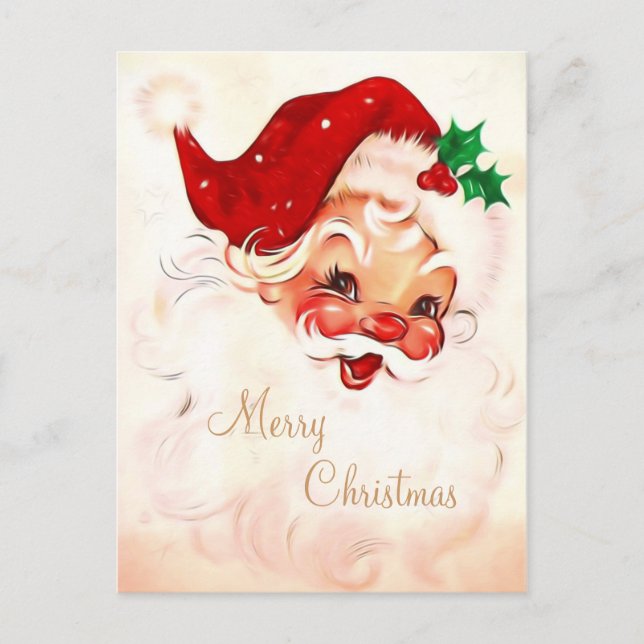 Vintager Santa 4 Postkarte (Vorderseite)