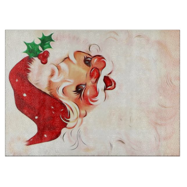 Vintager Santa 4 Schneidebrett (Vorderseite)