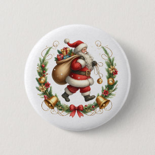 Vintager Santa Button