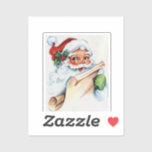 Vintager Santa Claus Father Christmas Square Stick Aufkleber<br><div class="desc">Vintage Aufführung des Weihnachtsmanns</div>