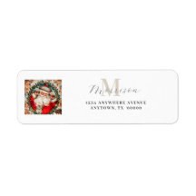 Vintager Santa Claus Monogram Rücksendeadresse