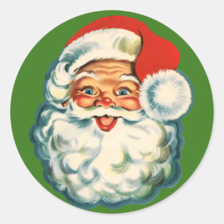 Vintager Santa Claus Round-Aufkleber Runder Aufkleber