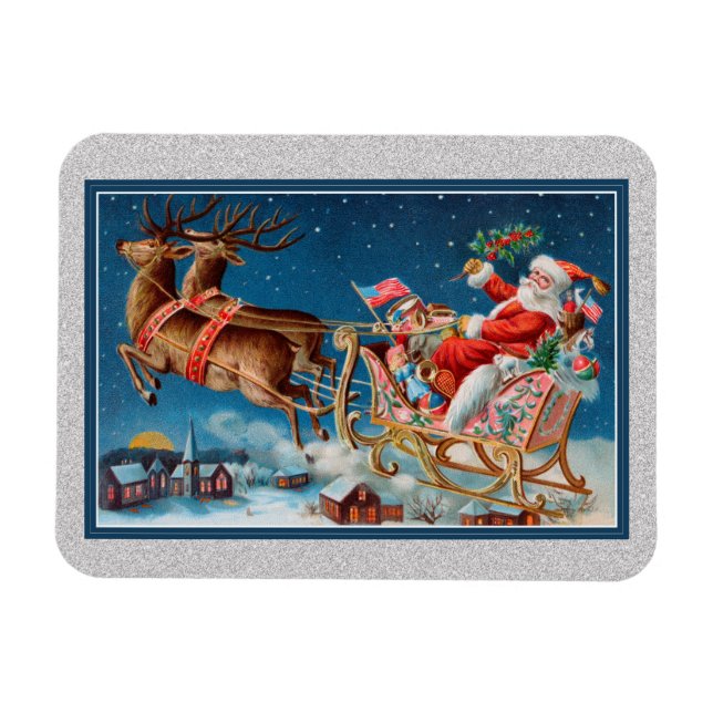 Vintager Santa-Fliegenschwanzmagnet Magnet (Horizontal)