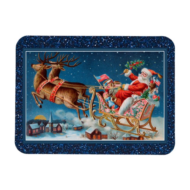 Vintager Santa-Fliegenschwanzmagnet Magnet (Horizontal)