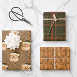 Vintager Santa Geschenkpapier Set