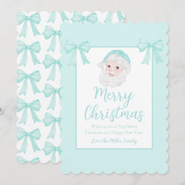 Vintager Santa Mint Hat Personalisiert Feiertagskarte