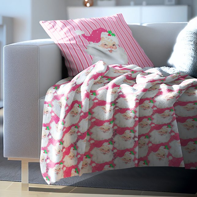 Vintager Santa-Retro-Weihnachten Fleecedecke (Von Creator hochgeladen)