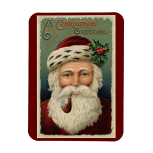 Vintager Santa Santa Santa Santa Santa Magnet
