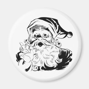 Vintager Santa Santa Santa Santa Santa Magnet