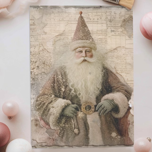 Vintager Santa Santa Santa Santa Santa Seidenpapier (Vintage Santa Claus Tissue Paper)