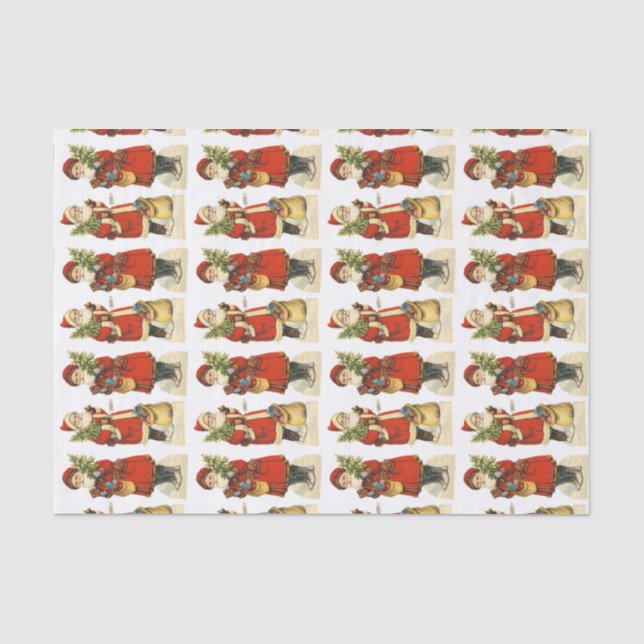 Vintager Santa Santa Santa Santa Seidenpapier (Vorderseite)