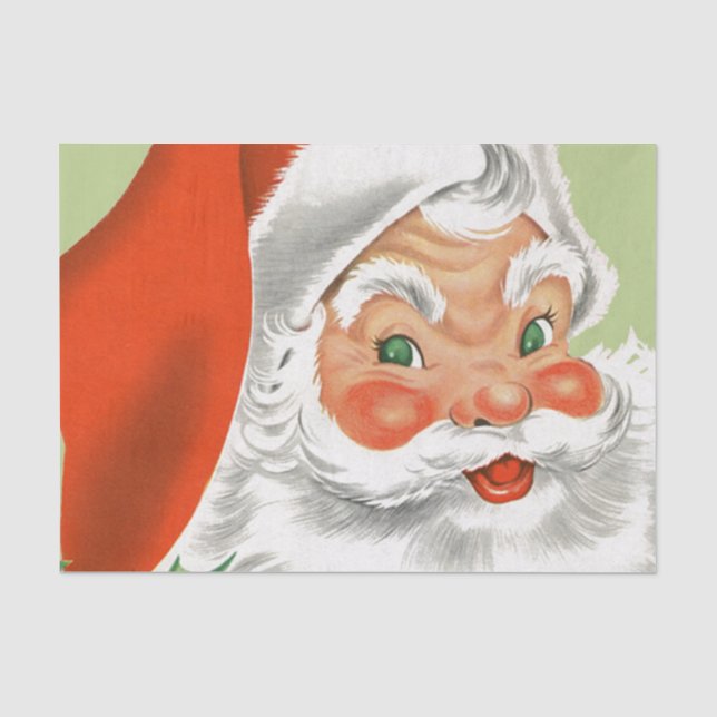 Vintager Santa Santa Santa Santa Seidenpapier (Vorderseite)
