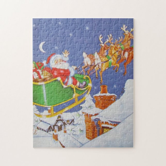 Vintager Santa-Schlitten (Vertikal)