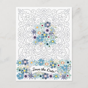 Vintager Save the Date Viktorianischer Rahmen mit Feiertagspostkarte