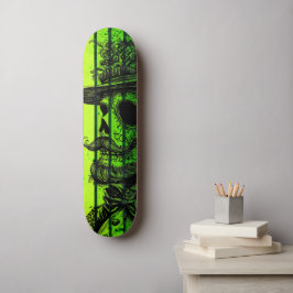 Vintager Schädel: Fahrt mit Retro-Rebell-Stil Skateboard