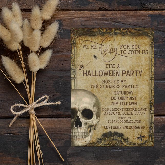 Vintager Schädel für Ihr Halloween-Party Einladung (Von Creator hochgeladen)