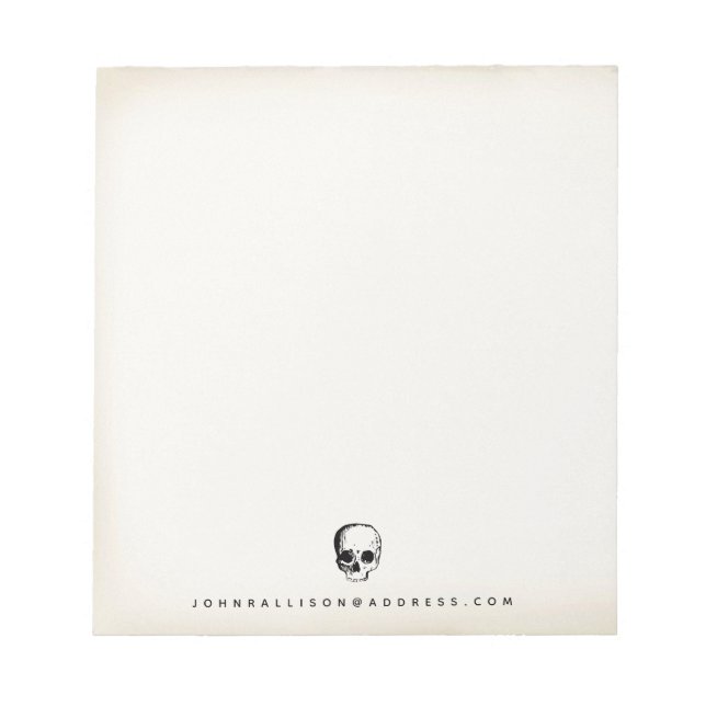 Vintager Schädel Notizblock (Vorderseite)