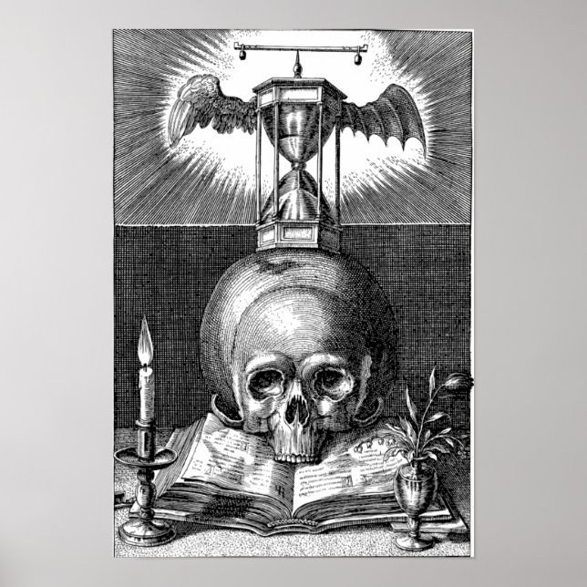 Vintager Schädel Poster (Vorne)