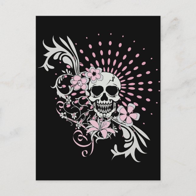 Vintager Schädel Postkarte (Vorderseite)