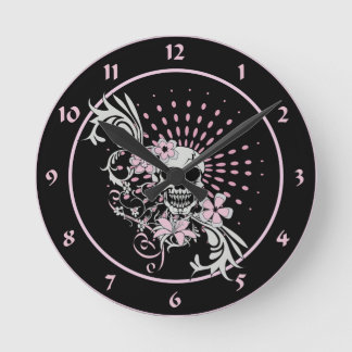 Vintager Schädel Runde Wanduhr
