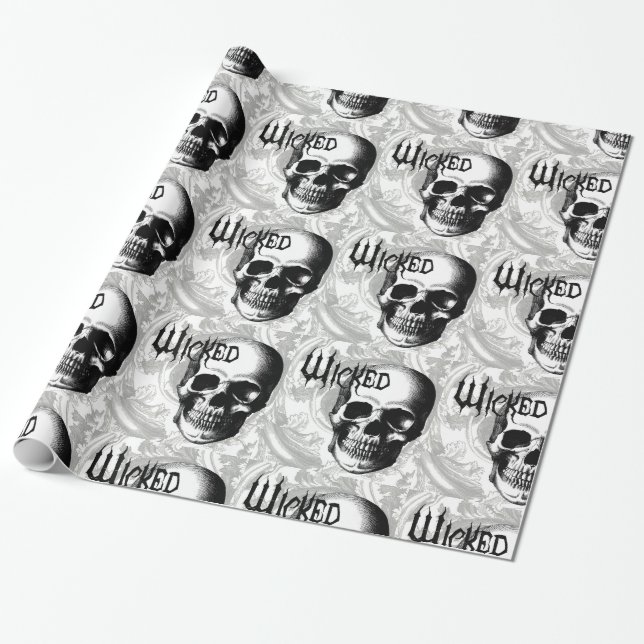 Vintager Schädelkopf Geschenkpapier (Ungerollt)