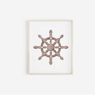 Vintager Schafraddruck in Wasserfarbe Poster