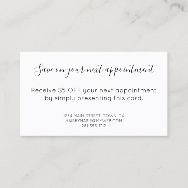 Vintager Scheren Rabattkarte (Vorderseite)